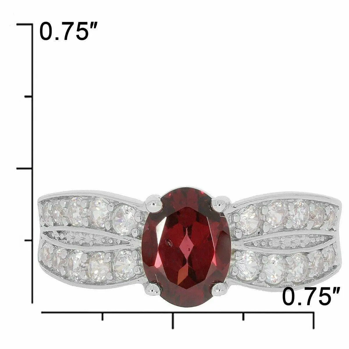 Sterling Silver Semi Mount Ring Setting Oval OV 8x6mm White Topaz - Syzjewelry