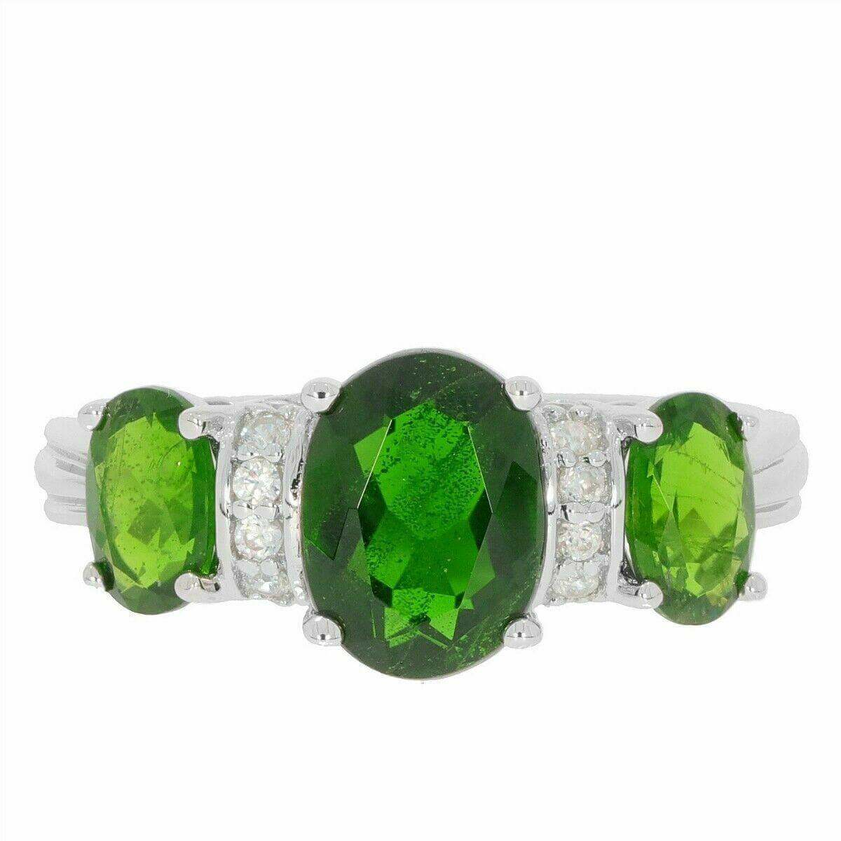 Sterling Silver Semi Mount Ring Setting Oval OV 8X6mm 6x4mm 3 Stones W - Syzjewelry