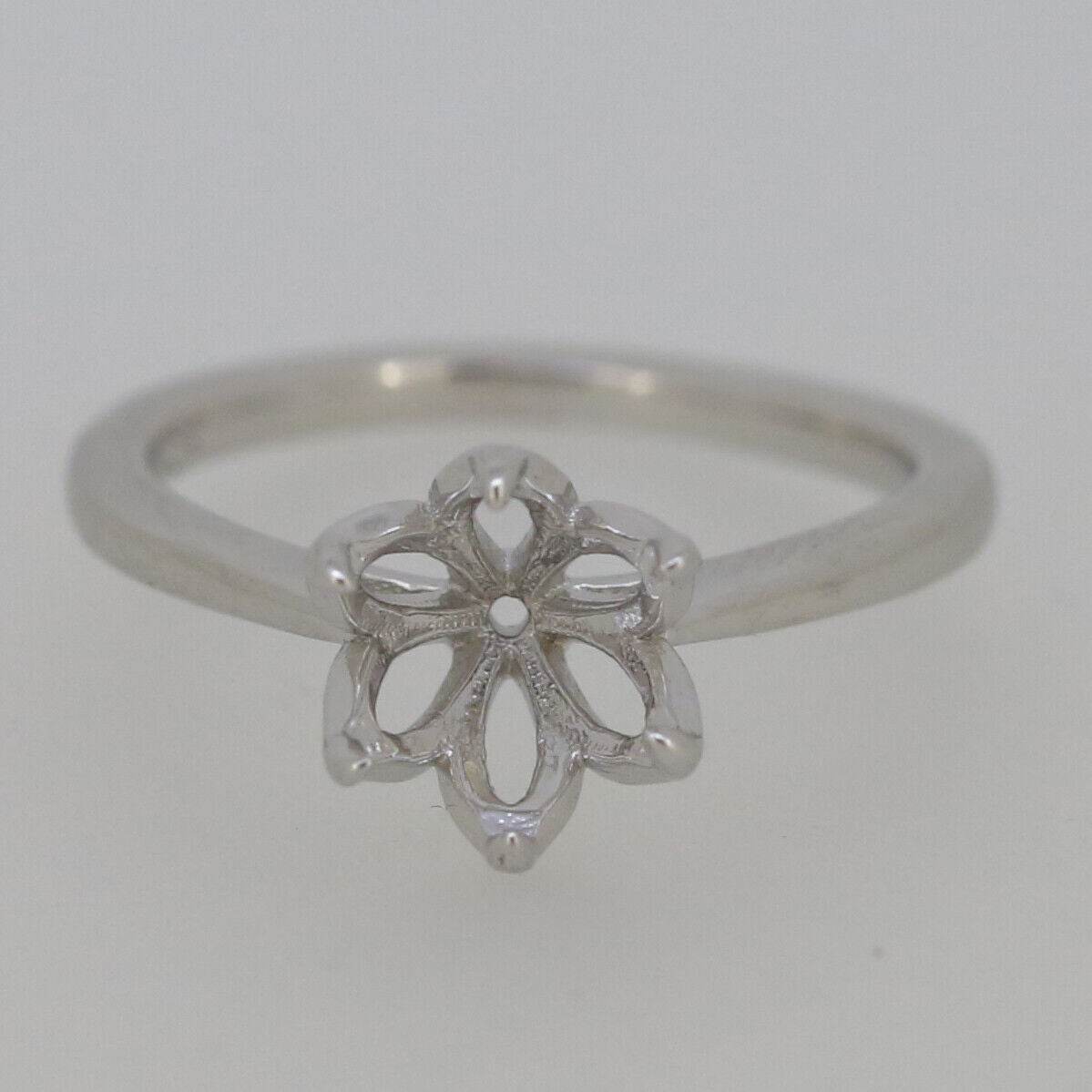 Sterling Silver Semi Mount Ring Setting Round RD 8x8mm Tulip Head w/ 6 Pron - Syzjewelry