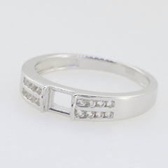 Sterling Silver Semi Mount Ring Setting Princess SQ 4.5mm Band Ring 20967 - Syzjewelry