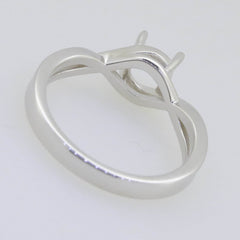 Sterling Silver Semi Mount Ring Setting Round RD 6x6mm Crisscross Shank - Syzjewelry