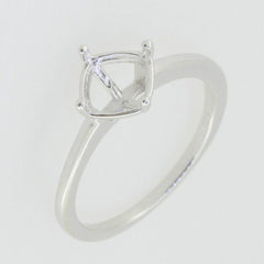 Minimal 14K White Gold Semi Mount Ring Setting Pear PE 7x5mm thin band - Syzjewelry