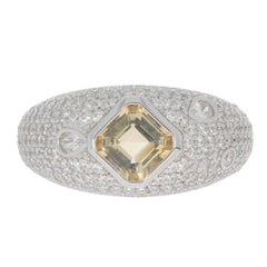 Sterling Silver Semi Mount Ring Setting Emerald OCT 6X6mm White Topaz - Syzjewelry