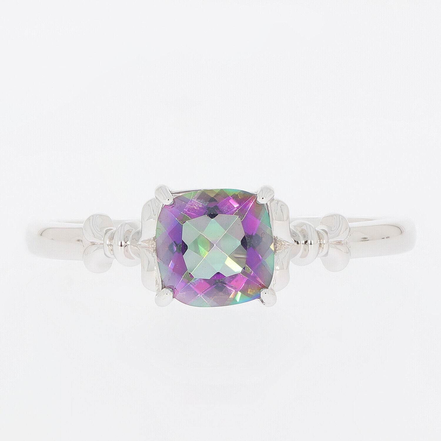 Sterling Silver Semi Mount Ring Setting Cushion CU 7X7mm White Topaz - Syzjewelry