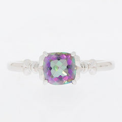 Sterling Silver Semi Mount Ring Setting Cushion CU 7X7mm White Topaz - Syzjewelry