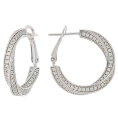 Sterling Silver Earrings Hoops with Colorless D Moissanite 1.2mm 264 Pieces - Syzjewelry