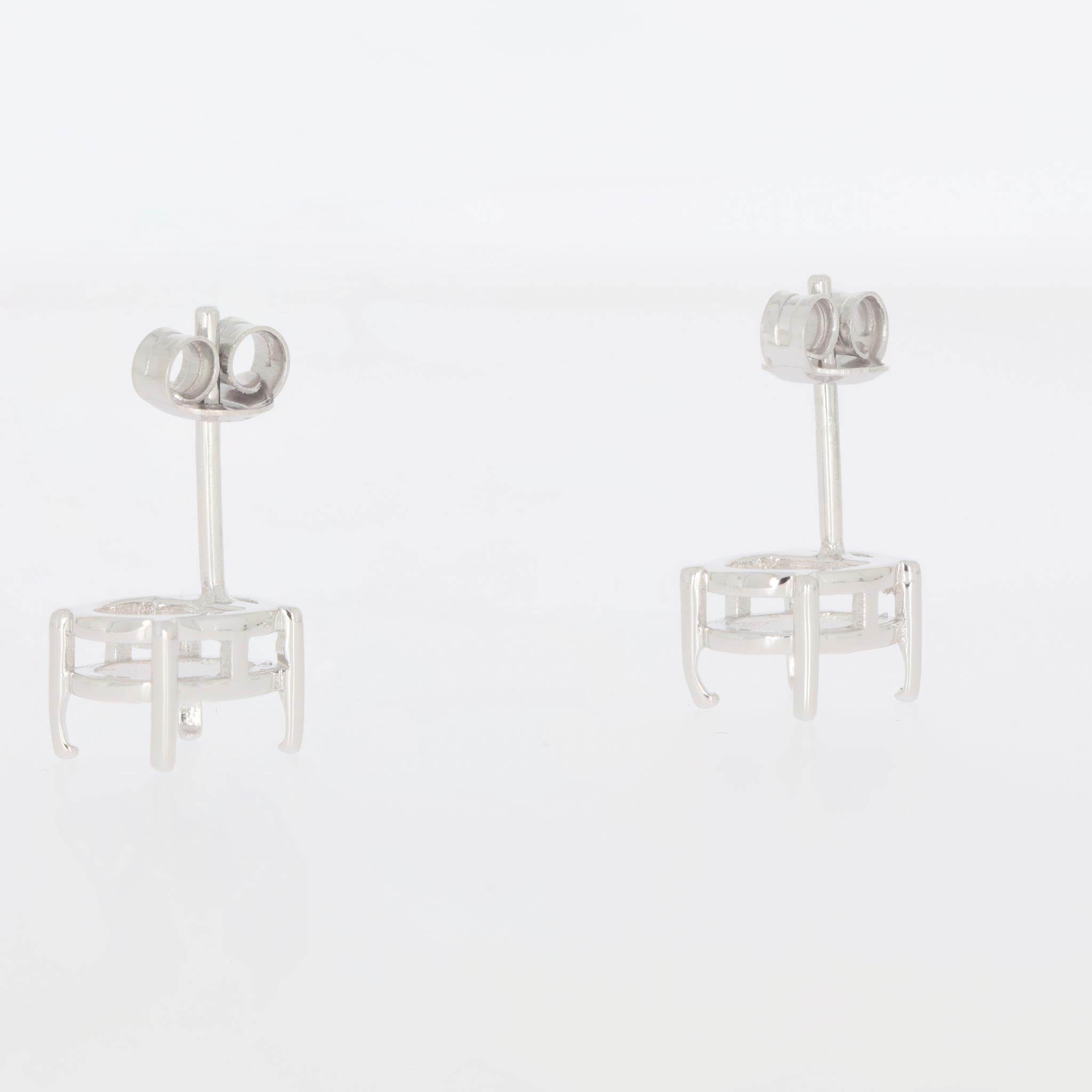 Sterling Silver Semi Mount Earrings Setting Oval OV 9x7mm PJC17921E - Syzjewelry