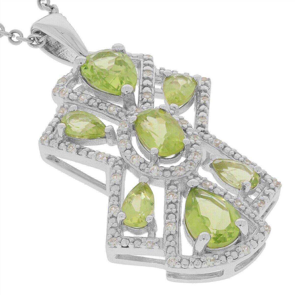 Sterling Silver Semi Mount Pendants Setting PE 7x5 OV 6x4 PE 5x3mm White Topaz Halo - Syzjewelry