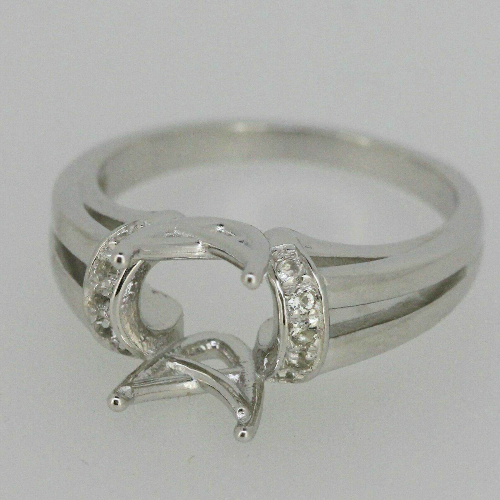 Sterling Silver Semi Mount Ring Setting Oval OV 10x8mm East West Topaz - Syzjewelry