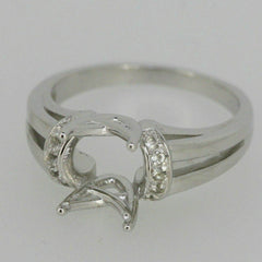 Sterling Silver Semi Mount Ring Setting Oval OV 10x8mm East West Topaz - Syzjewelry