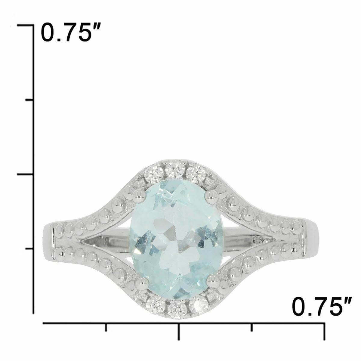Sterling Silver Semi Mount Ring Setting OV 9X7mm White Topaz PJC2290R - Syzjewelry