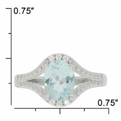 Sterling Silver Semi Mount Ring Setting OV 9X7mm White Topaz PJC2290R - Syzjewelry