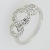 14K White Gold Semi Mount Ring Setting Round RD 5x5mm RD3.5mm - Syzjewelry