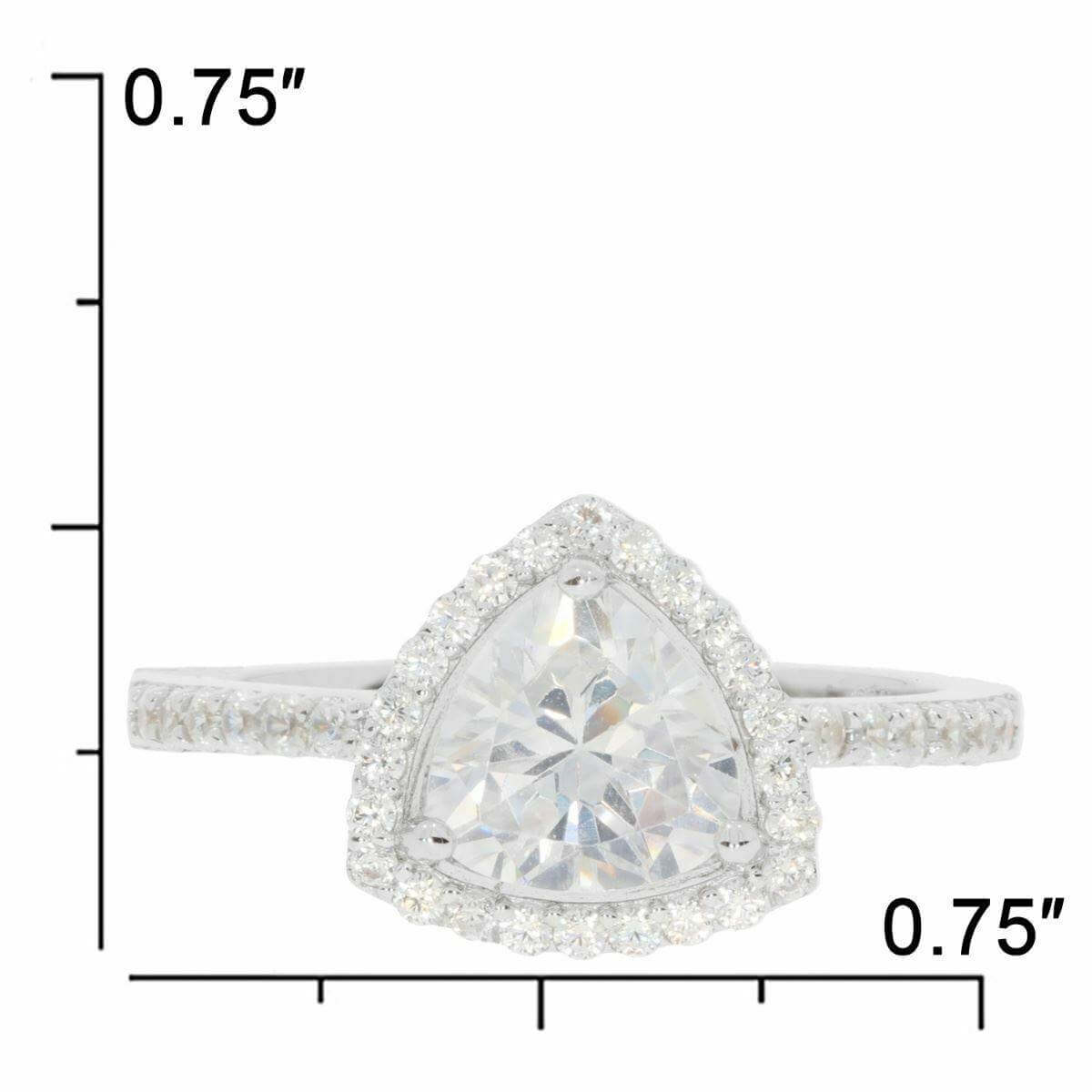 Sterling Silver Semi Mount Ring Setting TRI 7X7mm White Topaz Solid - Syzjewelry