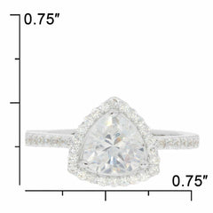 Sterling Silver Semi Mount Ring Setting TRI 7X7mm White Topaz Solid - Syzjewelry