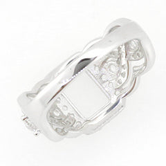 14K White Gold Semi Mount Ring Setting Emerald OCT 8X6mm - Syzjewelry