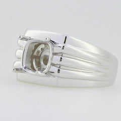 Men's Sterling Silver Semi Mount Ring Setting Cushion CU 8X8mm - Syzjewelry