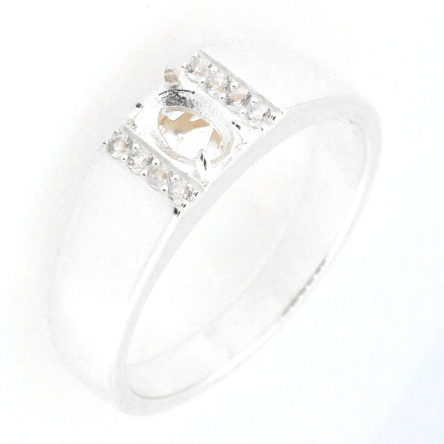 Men's Sterling Silver Semi Mount Ring Setting Oval OV 7X5mm - Syzjewelry