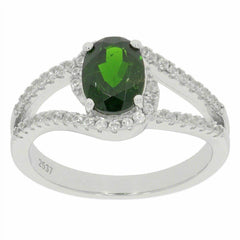 Sterling Silver Semi Mount Ring Setting Oval OV 8x6mm White Topaz PJC2537R - Syzjewelry