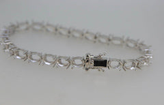 Sterling Silver Semi Mount Tennis Bracelet Setting OV 6x4mm - Syzjewelry