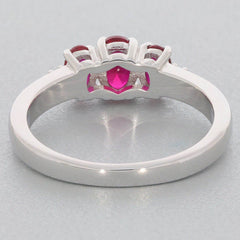 Sterling Silver Semi Mount Ring Setting Oval OV 6X4mm 3 Stones Topaz 18921R - Syzjewelry