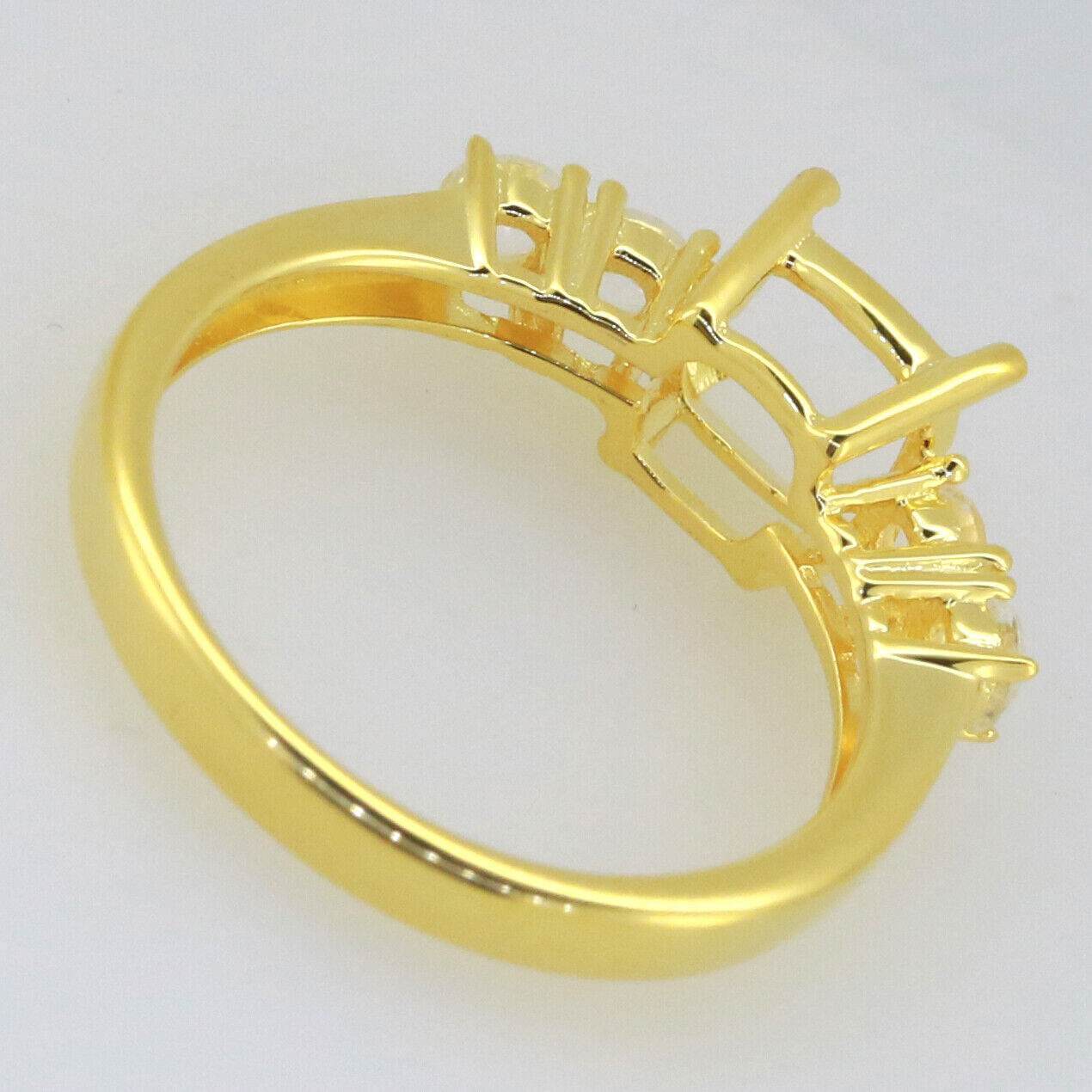 Sterling Silver Semi Mount Ring Setting Cushion CU 7X7mm 5 Stones - Syzjewelry