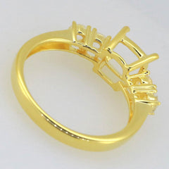 Sterling Silver Semi Mount Ring Setting Cushion CU 7X7mm 5 Stones - Syzjewelry