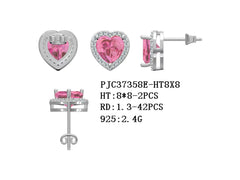 Sterling silver Semi Mount Earrings Setting Heart HT 8x8mm Syzjewelry