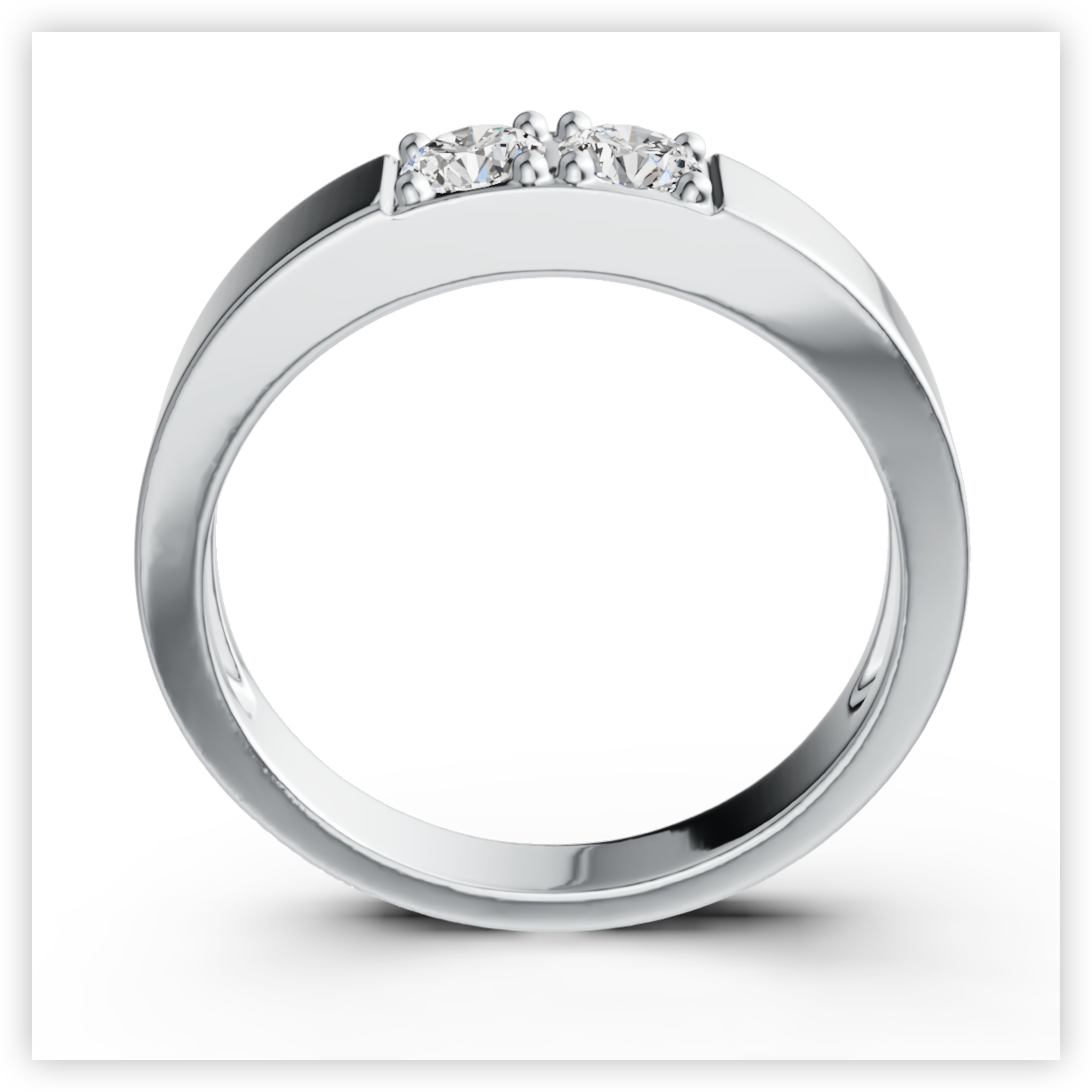 Men's Sterling Silver Semi Mount Ring Setting Round RD 4x4mm Two Stone Ring Toi et Moi DHJ