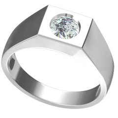 Men's Sterling Silver Semi Mount Ring Setting Round RD 6.5x6.5mm Bezel Set DHJ