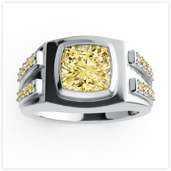 Men's Sterling Silver Semi Mount Ring Setting Cushion CU 8X8mm Bezel DHJ