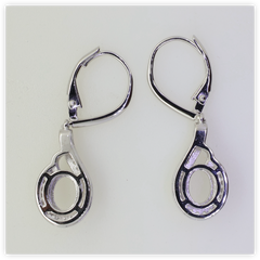 Sterling Silver Semi Mount Earrings Setting Oval OV 8x6mm Halo Leverback DHJ