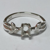 Sterling Silver Semi Mount Ring Setting Oval OV 5x4mm Art Nouveau Syzjewelry