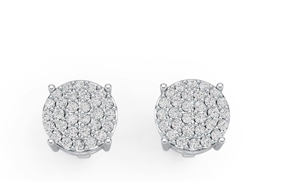 Sterling Silver Semi Mount Earrings Setting Round RD 1.5mm DHJ