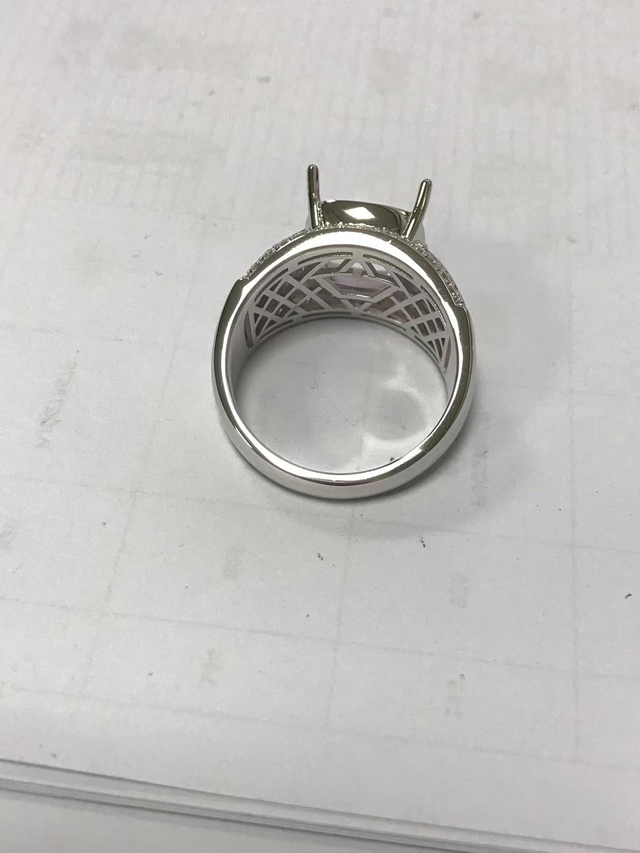 Sterling Silver Semi Mount Ring Setting Cushion Cu 12x12mm Syzjewelry