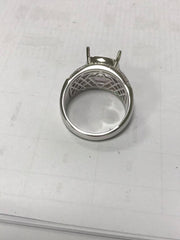 Sterling Silver Semi Mount Ring Setting Cushion Cu 12x12mm Syzjewelry