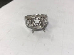 Sterling Silver Semi Mount Ring Setting Cushion Cu 12x12mm Syzjewelry