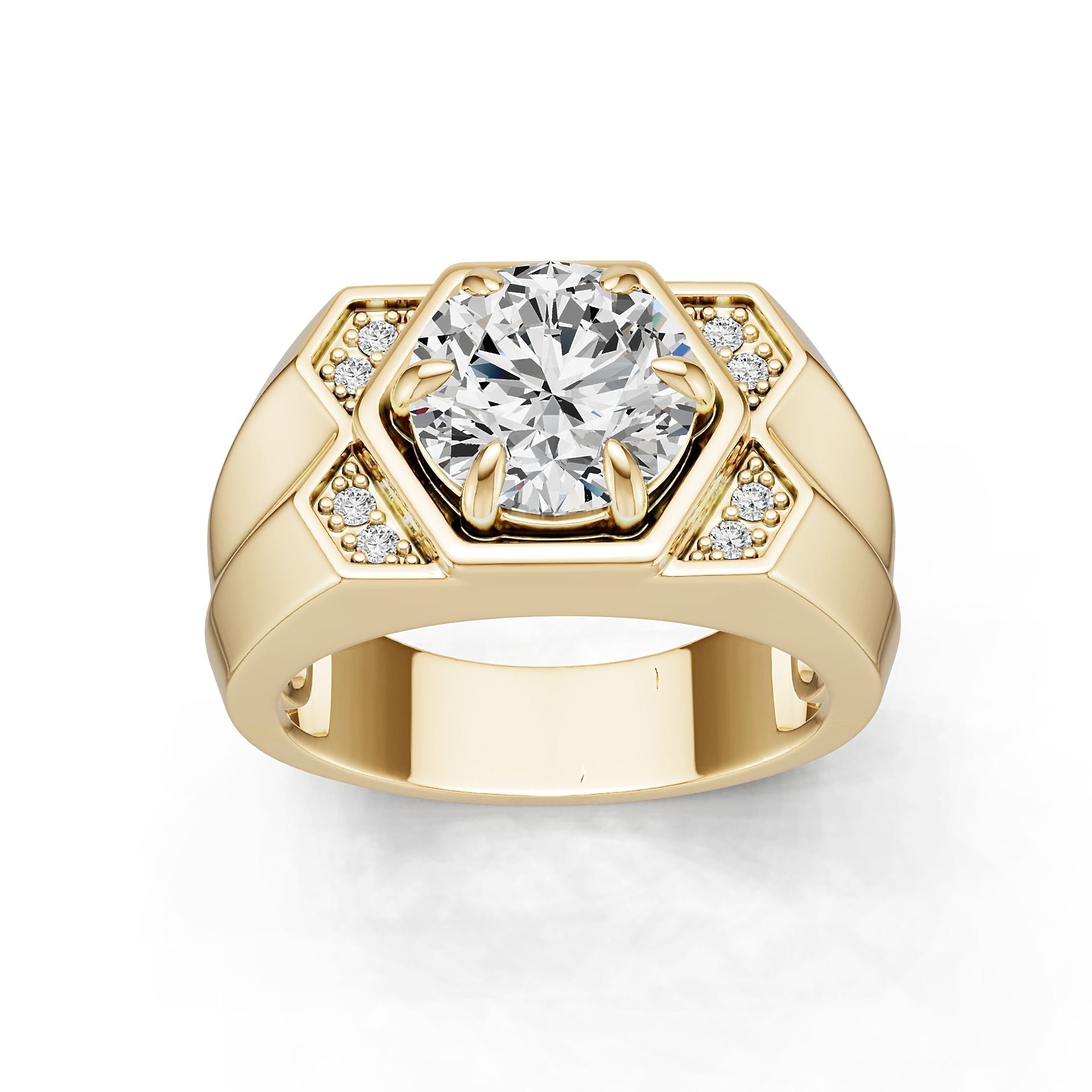 14K Gold Semi Mount Ring Setting Round Ro 6x6mm Syz Jewelry