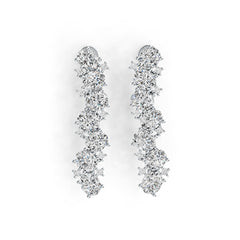 Sterling Silver Semi Mount Earrings Setting Oval OV 5X4mm with White Topaz DHJ