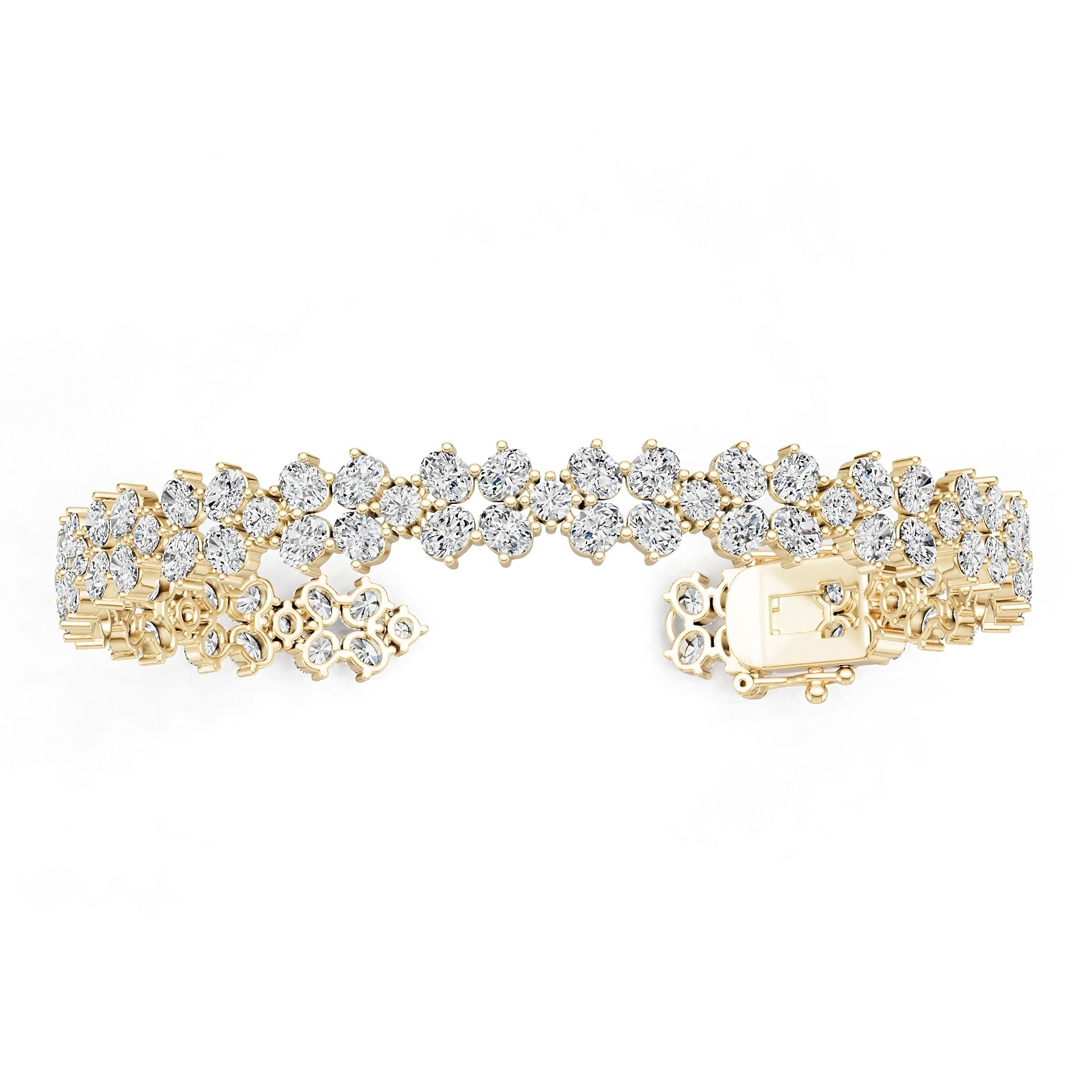 14K Gold Semi Mount Bracelet Setting Round Ro 4x3mm Diamond Accent Syz Jewelry