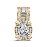Platinum Semi Mount Pendant Setting Oval Ov 10x8mm Diamond Accent Syz Jewelry