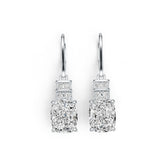 Platinum Semi Mount Earrings Setting Cushion CU 10X8mm Diamond Accent DHJ