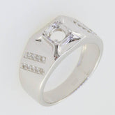 Men's 18K Gold Semi Mount Ring Setting Round RD 5x5mm Ring Diamond Accent Syzjewelry