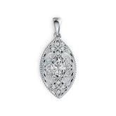 Sterling Silver Semi Mount Pendant Setting Oval OV 7X5mm Filigree Milgrain Syzjewelry