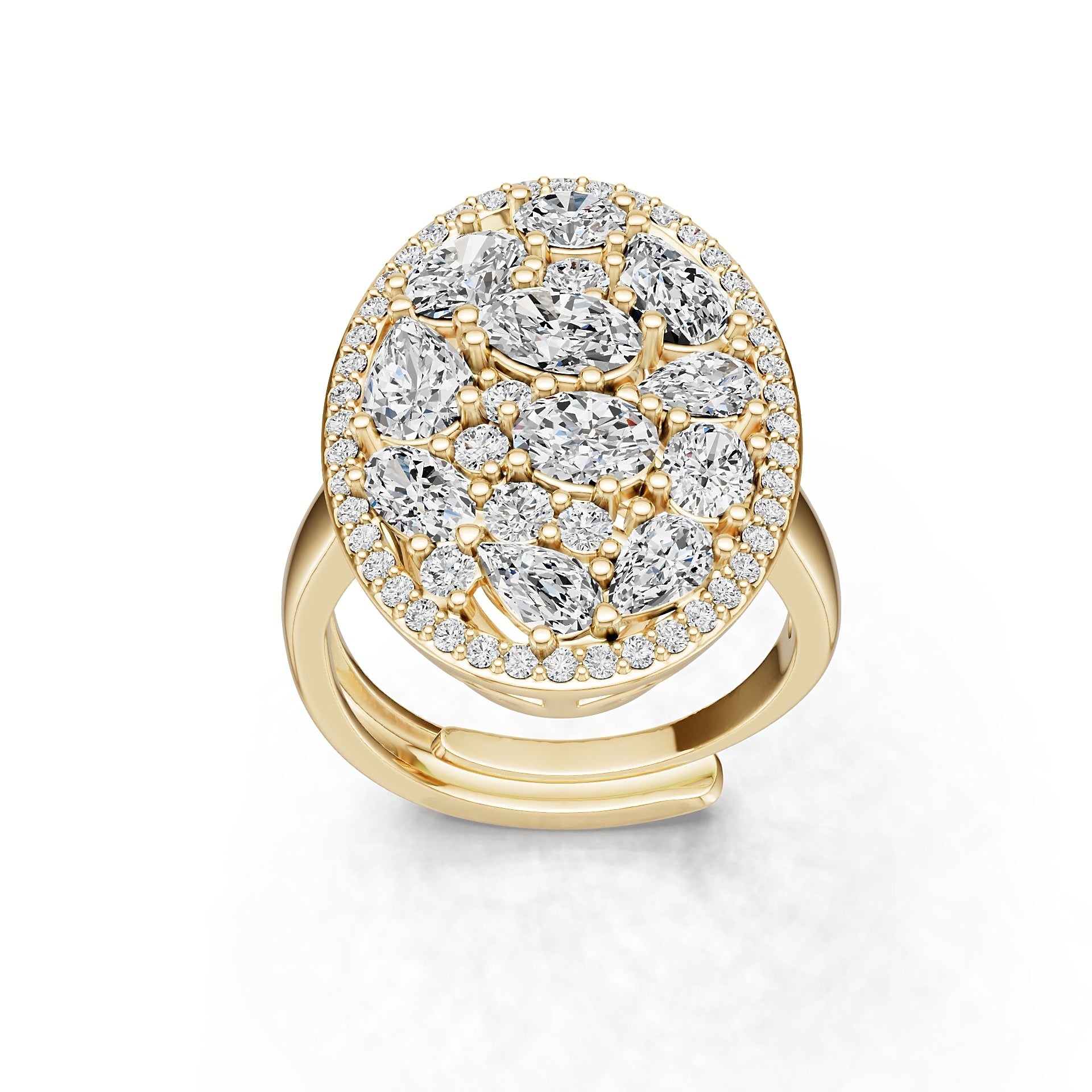 10K Gold Semi Mount Ring Setting Round Ro 6x4mm Moissanite Accent Syz Jewelry