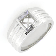 Men's 10K Gold Semi Mount Ring Setting Princess SQ 6.5X6.5mm Syzjewelry