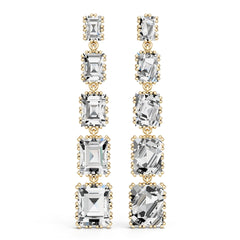 10K Gold Semi Mount Earrings Setting Princess Pr 5x8mm Moissanite Accent Syz Jewelry