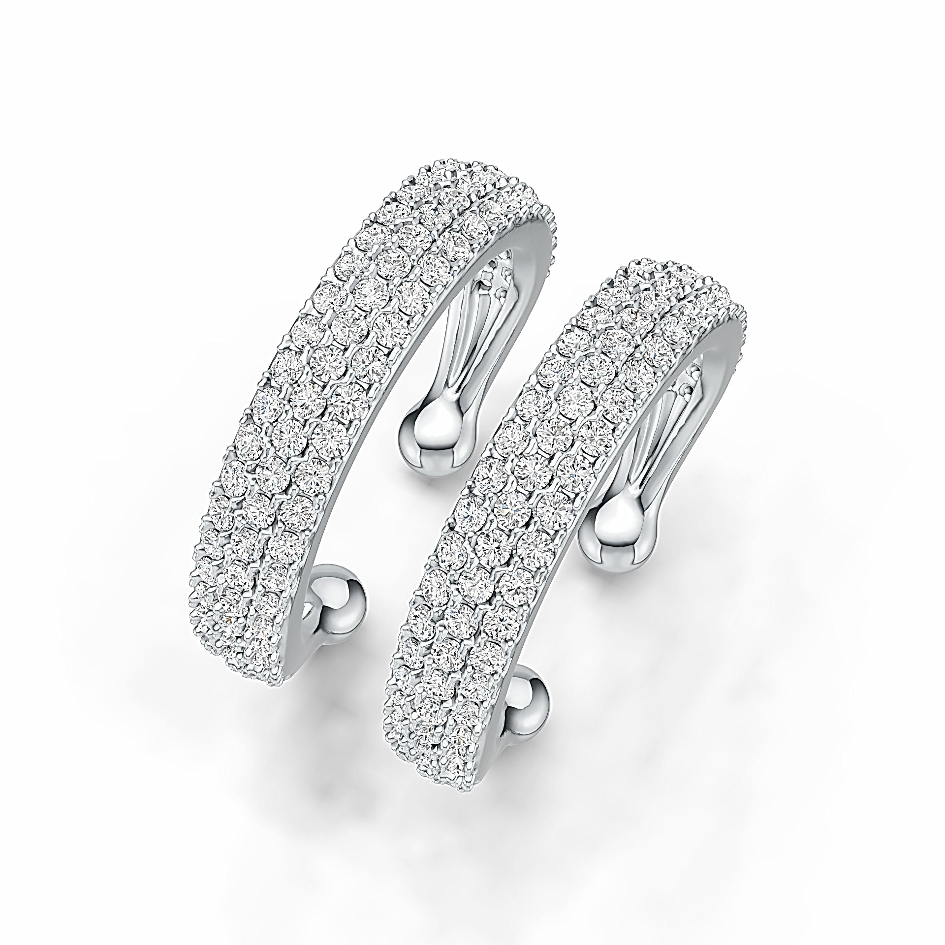 Platinum Semi Mount Earrings Setting Round RD 1.1mm Diamond Accent DHJ