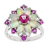 Platinum Semi Mount Ring Setting Round RD 5x5mm PE Cabochon 5x4mm Diamond Accent DHJ