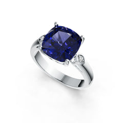 14K Gold Semi Mount Ring Setting Cushion CU 10X10mm Diamond Accent DHJ